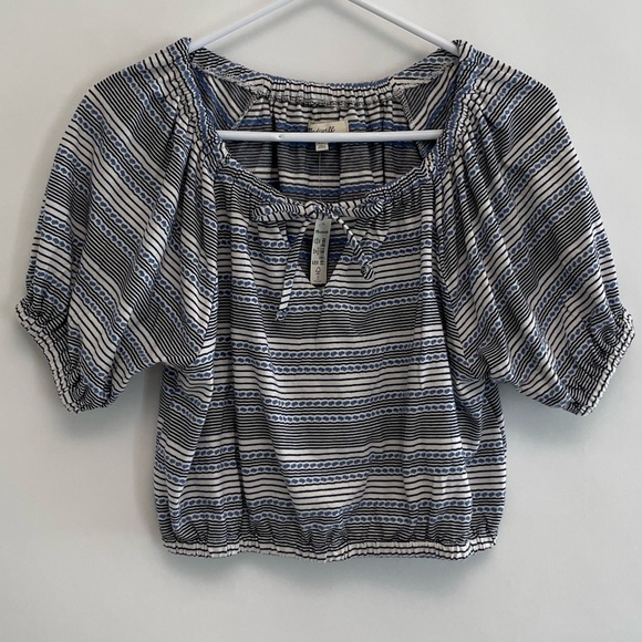 Madewell Tops - Madewell Jacquard Keyhole Crop Top in Stripe XXS XS